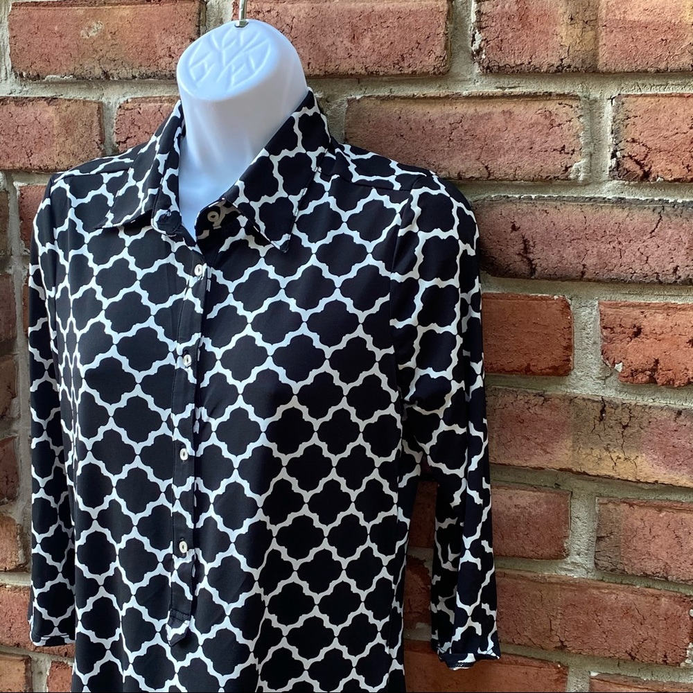 Max Studio Black & White 3/4 Sleeve Dress XS - Picture 4 of 6